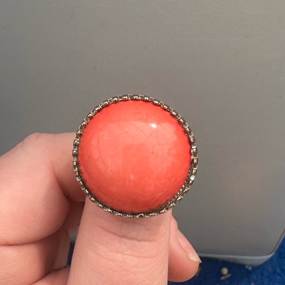 Orange and gold ring fashion jewelry